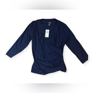 Ralph Lauren Navy Blue Faux Wrap Top